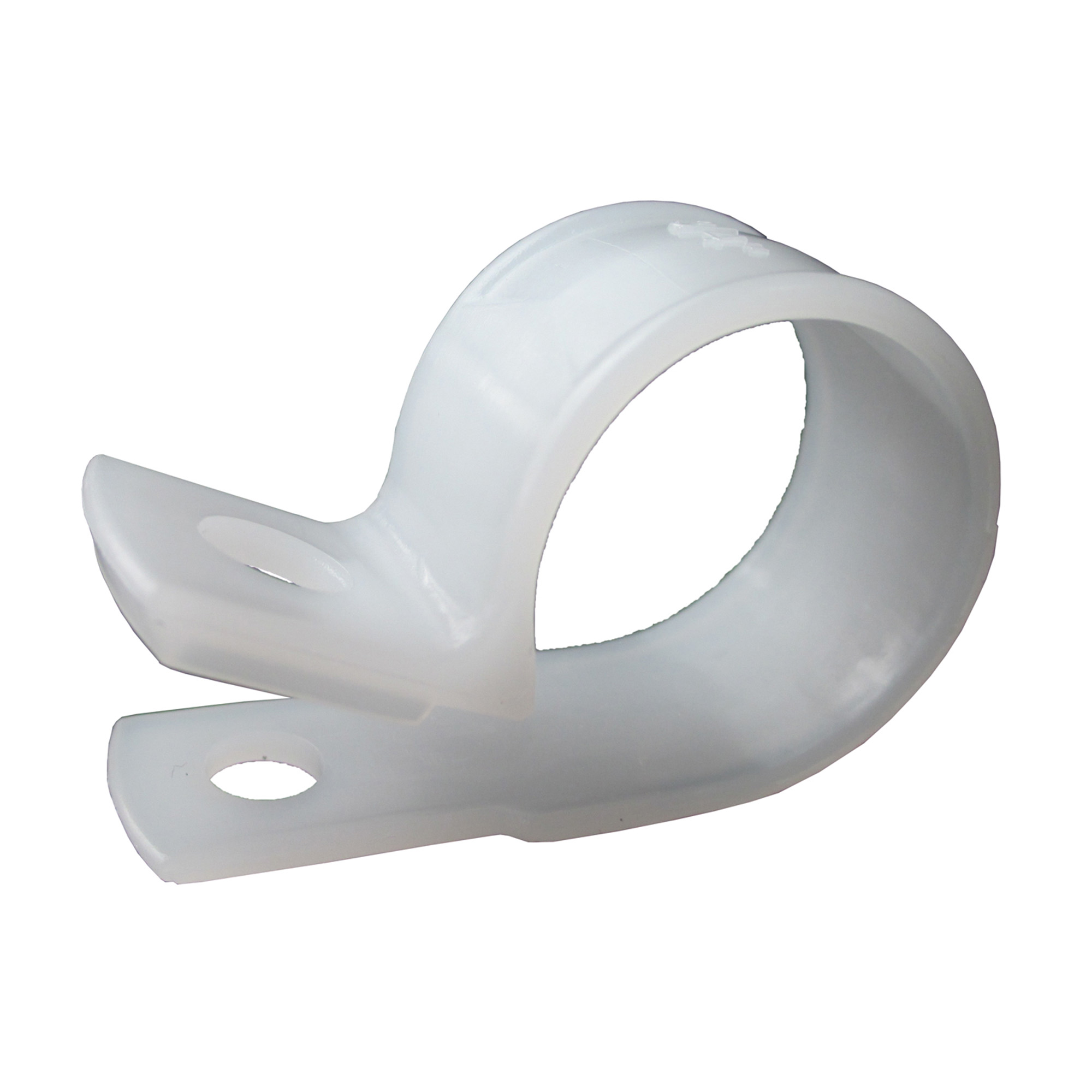 Plastic Cable Clamp, 3/4" Dia, Smooth Edge, Fast Install, Screw or Nail