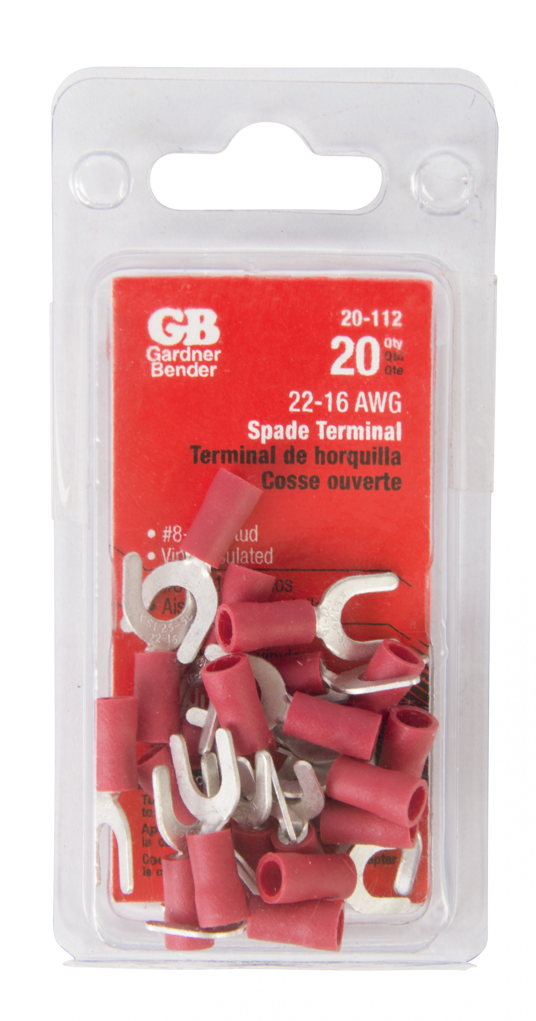 #22-#16 AWG (0.8 Mm²) Vinyl-Insulated Spade Terminals (8 To 10 Stud)