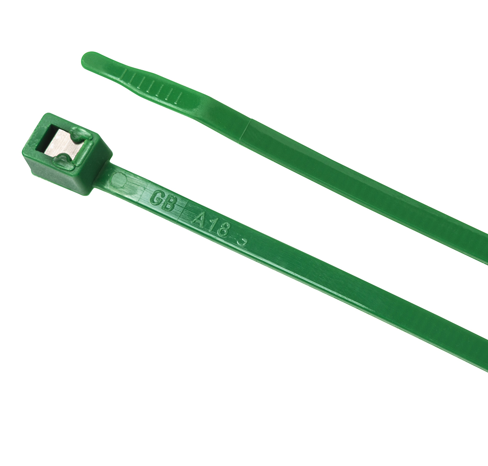 Green Cable Zip Ties, Clamps, and Staples 