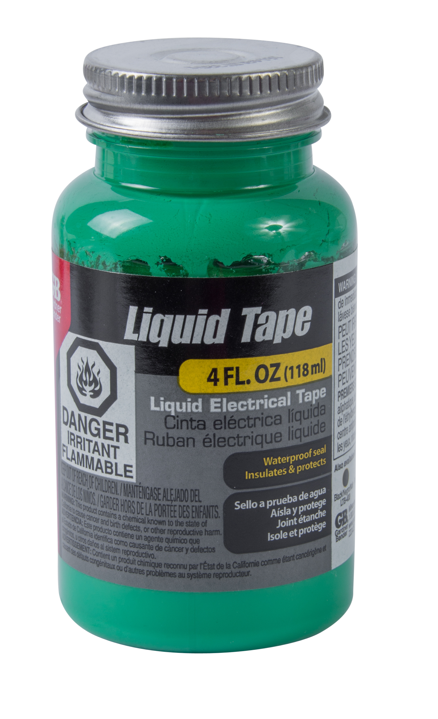 Liquid Electrical Tape, Waterproof Seal, All Indoor/Outdoor Uses, Includes  Brush, Black, 4oz, 1/Jar