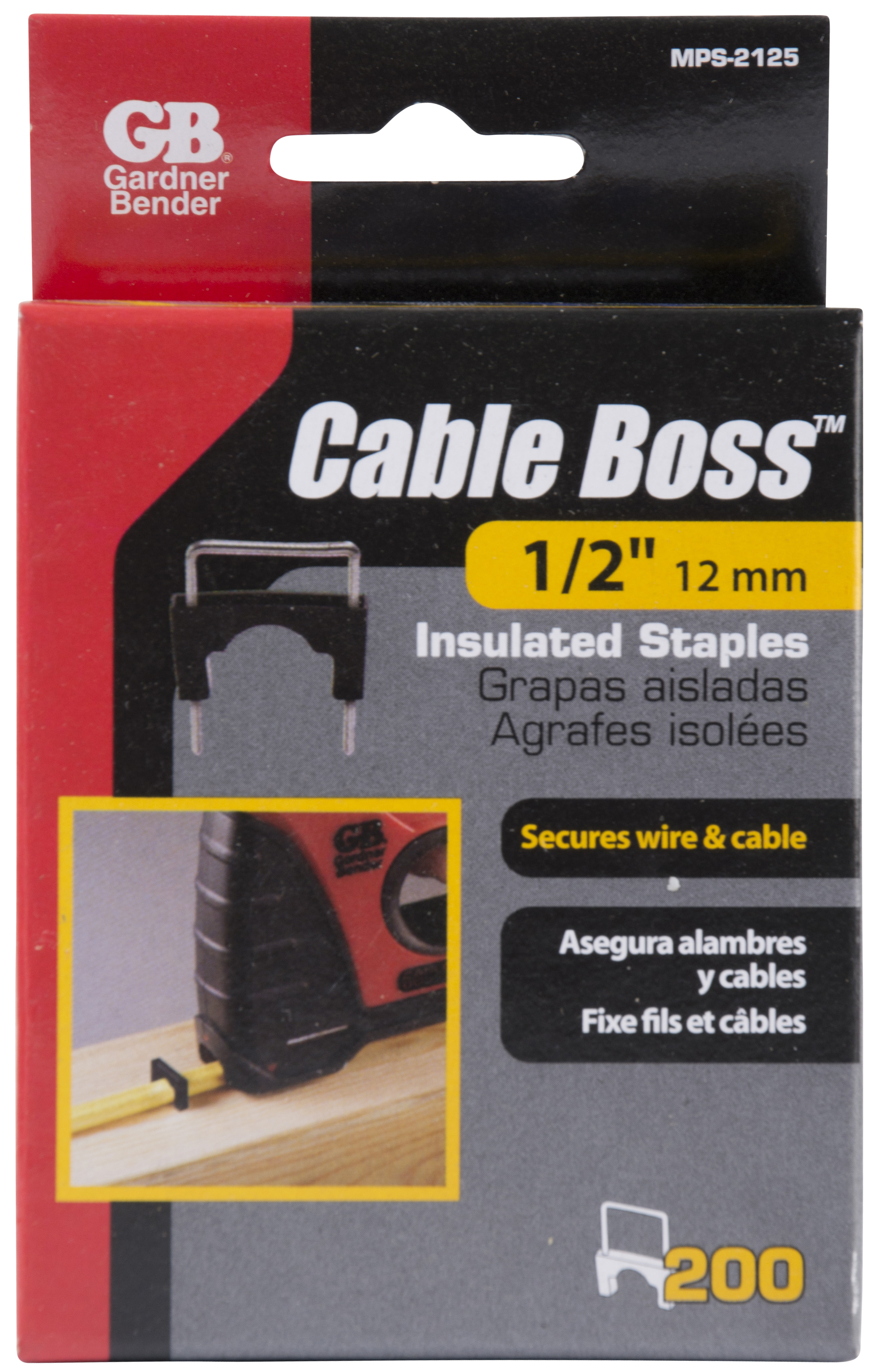 1/2 in (13 mm), Metal Insulated Staples Designed for use in Cable